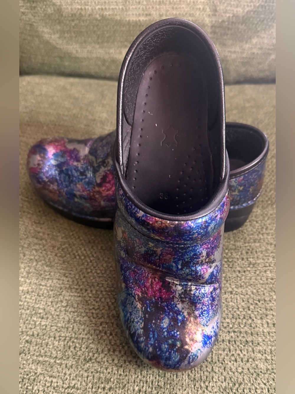 Dansko Women's Multicolor Patterned Slip-On Clogs Size 36